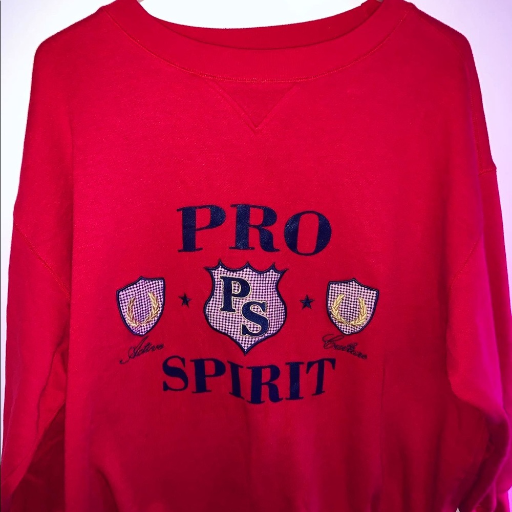 Pro Spirit: Vintage Red Crewneck Sweater Sz Lrg/XL